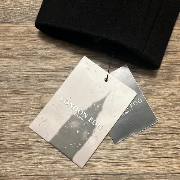 NEW London Fog Hooded Wool Zipper Coat Black Size Small NWT - Picture 3 of 5